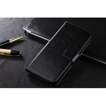 Глянцевый чехол портмоне подставка с защелкой для Samsung Galaxy S6 Edge Plus Черный