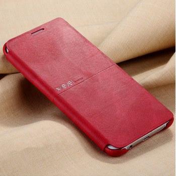 Винтажный кожаный чехол флип подставка для Samsung Galaxy S6 Edge Plus Красный