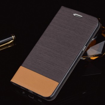 Текстурный чехол флип подставка на силиконовой основе с отделением для карт для Samsung Galaxy S6 Edge Plus