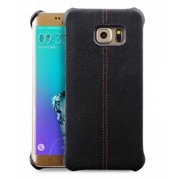 Кожаный чехол накладка (нат. кожа) для Samsung Galaxy S6 Edge Plus