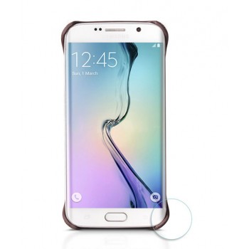 Кожаный чехол накладка (нат. кожа) для Samsung Galaxy S6 Edge Plus Черный