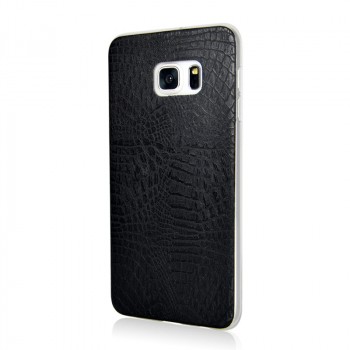 Силиконовый дизайнерский чехол текстура Змея для Samsung Galaxy S6 Edge Plus Черный
