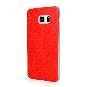Силиконовый дизайнерский чехол текстура Змея для Samsung Galaxy S6 Edge Plus Красный