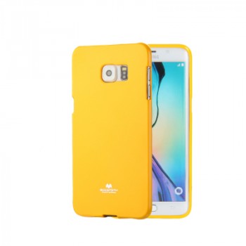 Силиконовый глянцевый непрозрачный чехол для Samsung Galaxy S6 Edge Plus Желтый