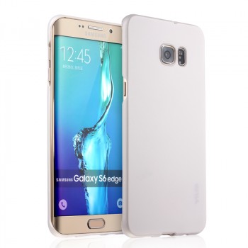 Пластиковый матовый непрозрачный чехол для Samsung Galaxy S6 Edge Plus Белый