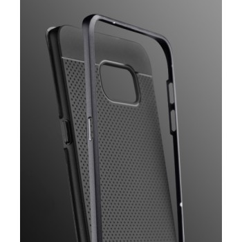 Гибридный чехол накладка силикон/поликарбонат для Samsung Galaxy S6 Edge Plus Черный