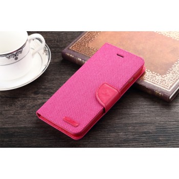 Текстурный чехол портмоне подставка на силиконовой основе с дизайнерской застежкой для Samsung Galaxy S6 Edge Plus Розовый