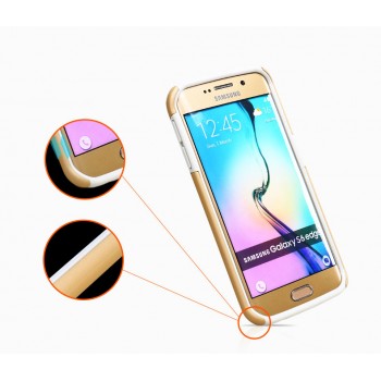 Гибридный чехол накладка силикон/поликарбонат для Samsung Galaxy S6 Edge Plus Бежевый