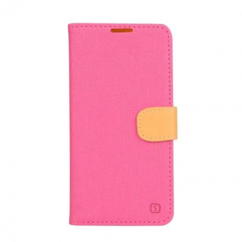 Текстурный чехол портмоне подставка на силиконовой основе с защелкой для Asus Zenfone Zoom Розовый