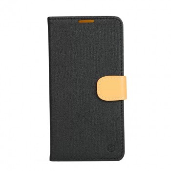 Текстурный чехол портмоне подставка на силиконовой основе с защелкой для Asus Zenfone Zoom Черный