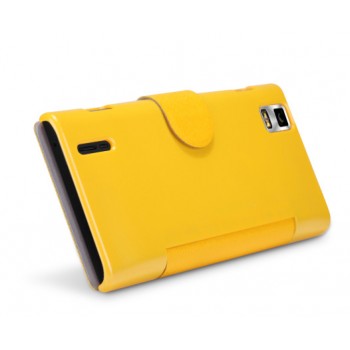 Чехол флип с магнитной застежкой для Huawei Ascend P2 Желтый