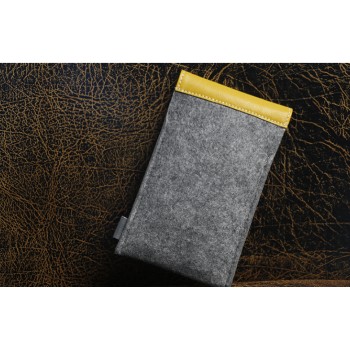 Дизайнерский чехол-мешок войлок/кожа с отделением для карт для OnePlus X Желтый