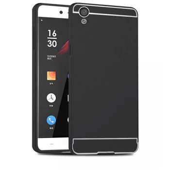 Двухкомпонентный чехол с металлическим бампером и поликарбонатной накладкой для OnePlus X Черный