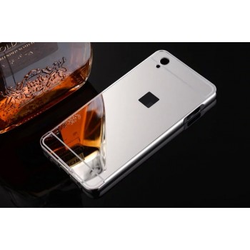 Двухкомпонентный чехол с металлическим бампером и поликарбонатной накладкой с зеркальным покрытием для OnePlus X Белый