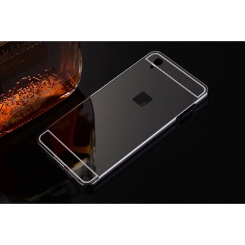 Двухкомпонентный чехол с металлическим бампером и поликарбонатной накладкой с зеркальным покрытием для OnePlus X
