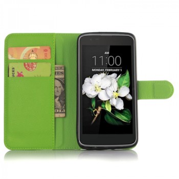 Чехол портмоне подставка с защелкой для LG K7 Зеленый