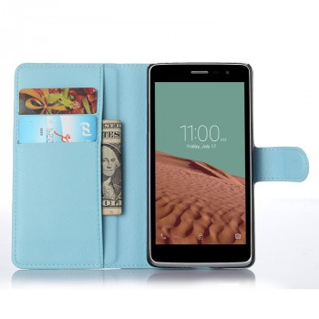 Чехол портмоне подставка с защелкой для LG Max Голубой
