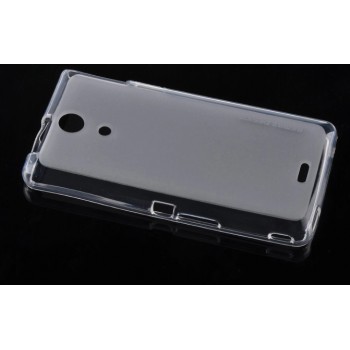 Силиконовый матовый полупрозрачный чехол для Sony Xperia ZR Белый