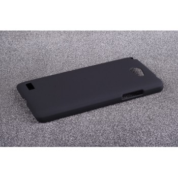 Пластиковый матовый непрозрачный чехол для LG Max Черный