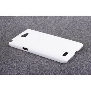 Пластиковый матовый непрозрачный чехол для LG Max Белый
