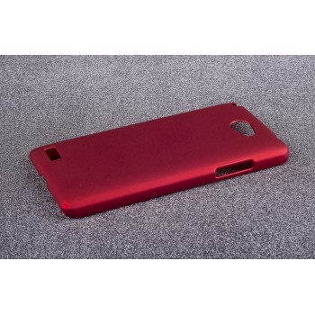 Пластиковый матовый непрозрачный чехол для LG Max Красный