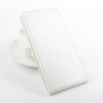 Глянцевый чехол вертикальная книжка на силиконовой основе с магнитной застежкой для Alcatel One Touch Idol 3 (4.7) Белый