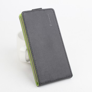Текстурный чехол вертикальная книжка на силиконовой основе с магнитной застежкой для Lenovo Vibe X3 Черный