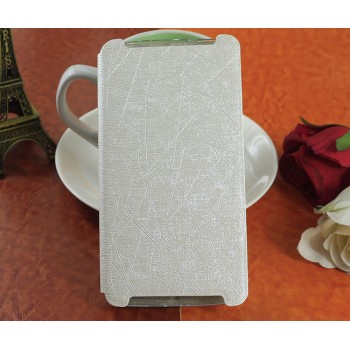 Текстурный чехол флип подставка на пластиковой основе для Lenovo Vibe X3 Белый