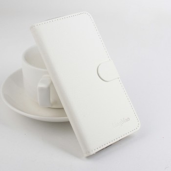Чехол портмоне подставка с защелкой на силиконовой основе для Alcatel One Touch Idol 3 (5.5) Белый