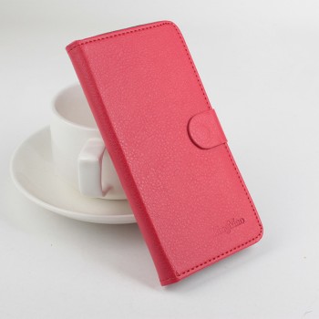 Чехол портмоне подставка с защелкой на силиконовой основе для Alcatel One Touch Idol 3 (5.5) Красный