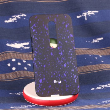 Пластиковый матовый дизайнерский чехол с голографическим принтом Звезды для Lenovo Moto X Style Фиолетовый