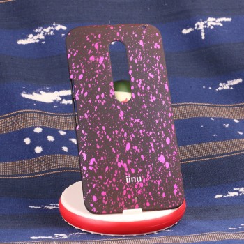 Пластиковый матовый дизайнерский чехол с голографическим принтом Звезды для Lenovo Moto X Style Розовый