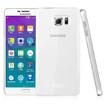Пластиковый транспарентный олеофобный премиум чехол для Samsung Galaxy Note 5