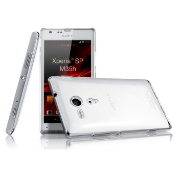 Пластиковый транспарентный олеофобный премиум чехол для Sony Xperia SP