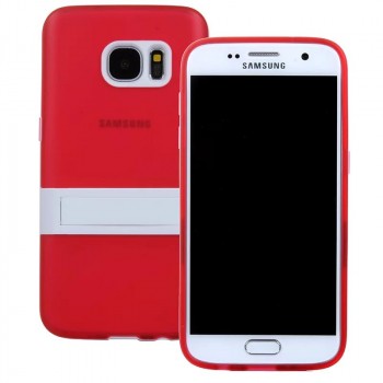 Двухкомпонентный силиконовый чехол с пластиковым бампером-подставкой для Samsung Galaxy S7 Красный