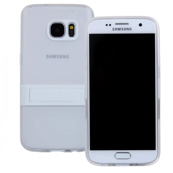 Двухкомпонентный силиконовый чехол с пластиковым бампером-подставкой для Samsung Galaxy S7 Белый