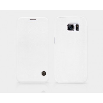 Чехол флип на пластиковой основе с отделением для карты текстура Кожа для Samsung Galaxy S7 Белый