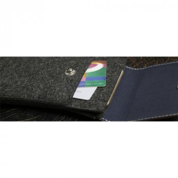 Войлочный мешок с кожаной отделкой и отделением для карт для Samsung Galaxy S7 Черный