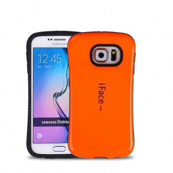 Силиконовый матовый непрозрачный эргономичный чехол с нескользящими гранями для Samsung Galaxy S7 Оранжевый
