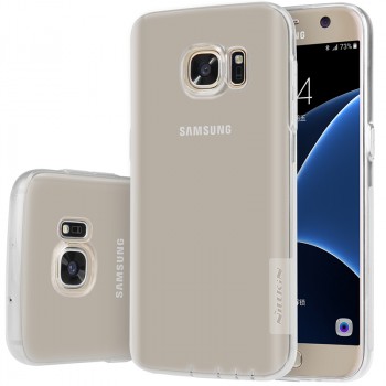 Силиконовый матовый полупрозрачный чехол повышенной ударостойкости для Samsung Galaxy S7 Белый