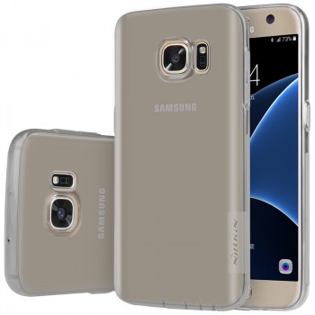 Силиконовый матовый полупрозрачный чехол повышенной ударостойкости для Samsung Galaxy S7 Серый