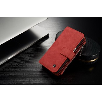 Винтажный многофункциональный чехол портмоне/органайзер подставка с защелкой для Samsung Galaxy S7 Красный