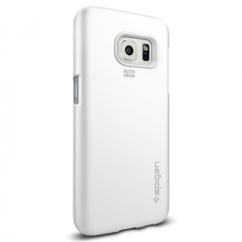 Пластиковый матовый непрозрачный нанотонкий премиум чехол для Samsung Galaxy S7 Белый