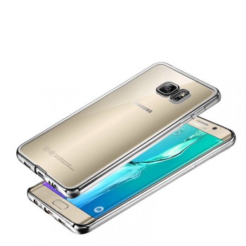 Силиконовый глянцевый полупрозрачный чехол текстура Металлик для Samsung Galaxy S7 Белый
