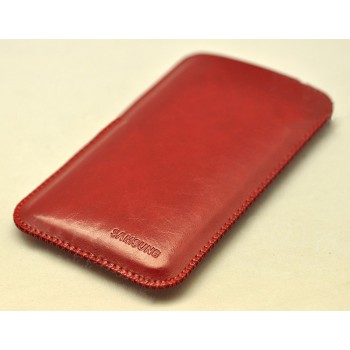 Кожаный вощеный мешок для Samsung Galaxy S7 Красный