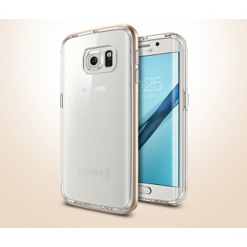 Двухкомпонентный премиум чехол с поликарбонатным бампером и силиконовой накладкой для Samsung Galaxy S7 Edge Бежевый