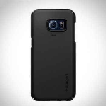 Пластиковый матовый непрозрачный ультратонкий чехол для Samsung Galaxy S7 Edge Черный