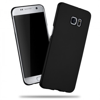 Пластиковый матовый непрозрачный чехол с улучшенной защитой корпуса для Samsung Galaxy S7 Edge Черный