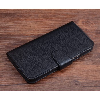 Кожаный чехол портмоне (нат. кожа) для Xiaomi RedMi 3 Черный