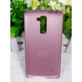 Пластиковый матовый металлик чехол для LG K10 Розовый
